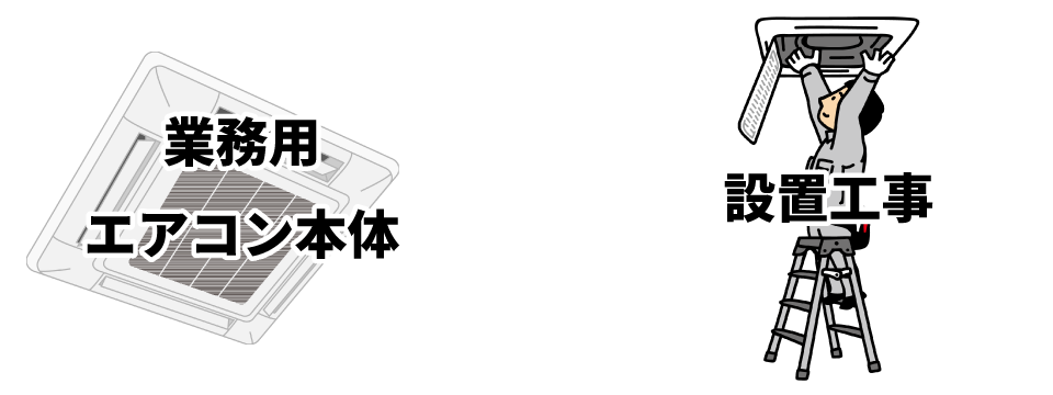 業務用エアコン本体 + 設置工事